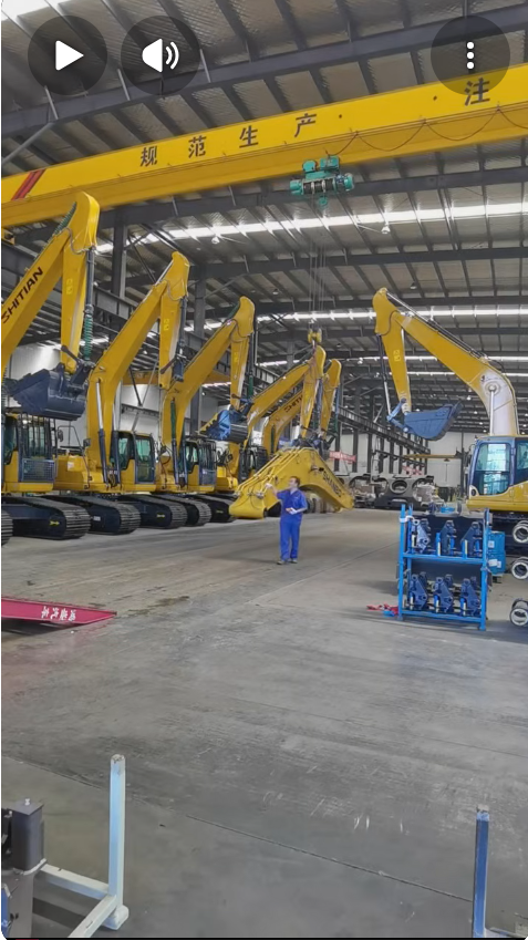 Excavator Disassembled Boom Lifted and L